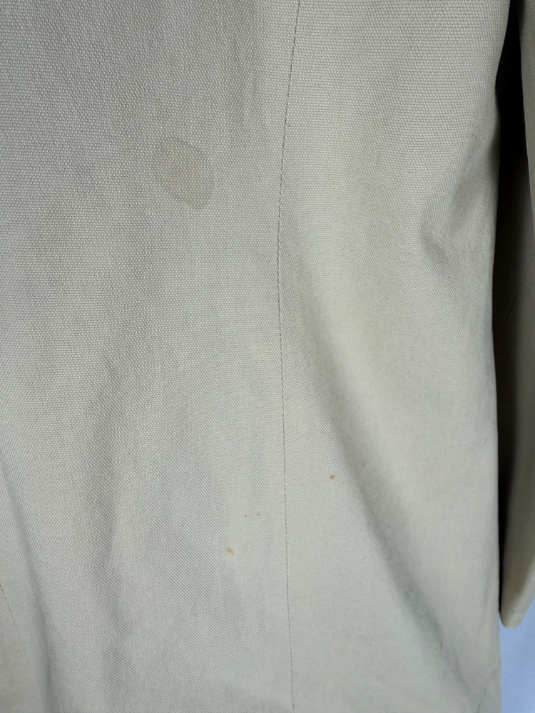 Beige Double-Breasted Cotton Coat